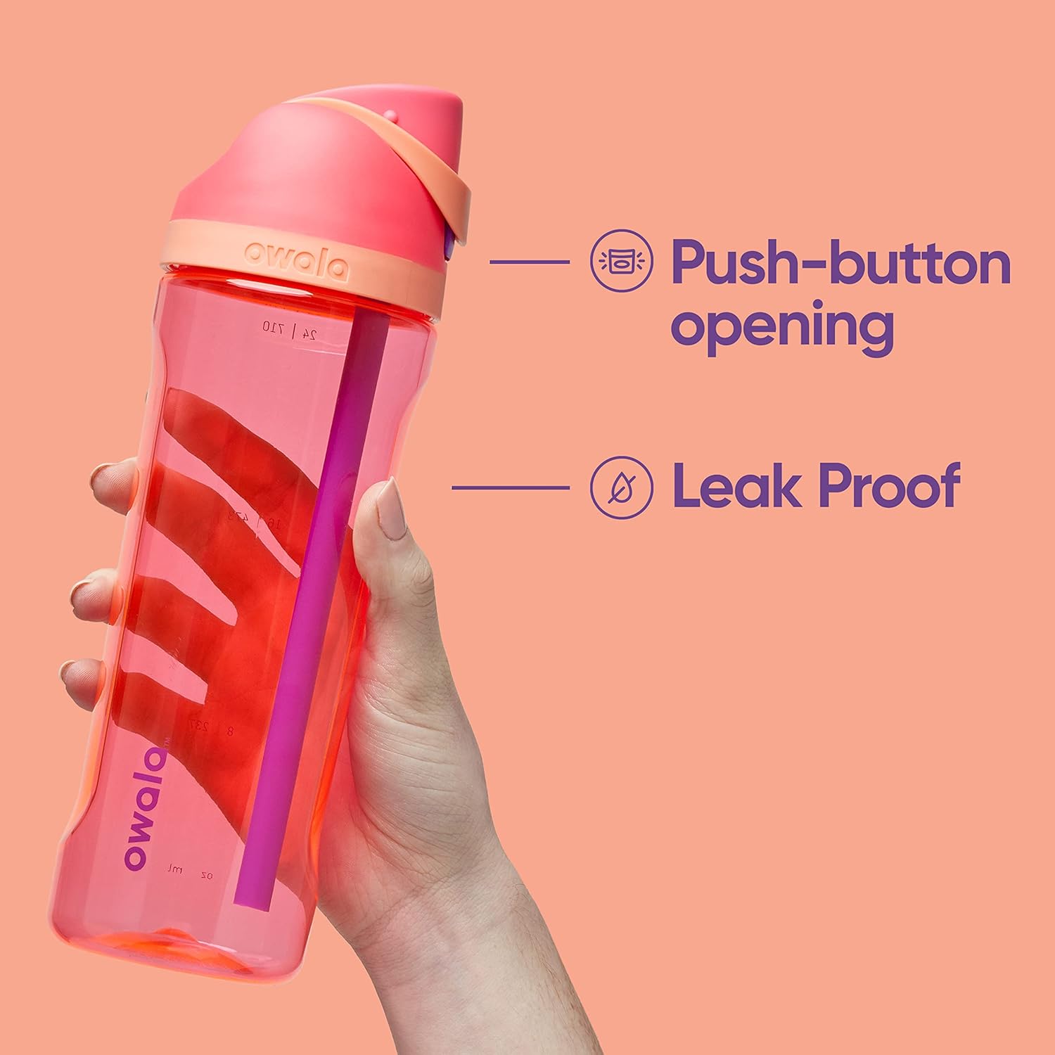 Owala FreeSip Tritan Water Bottle 25 oz Very, Very Dark - Image 3