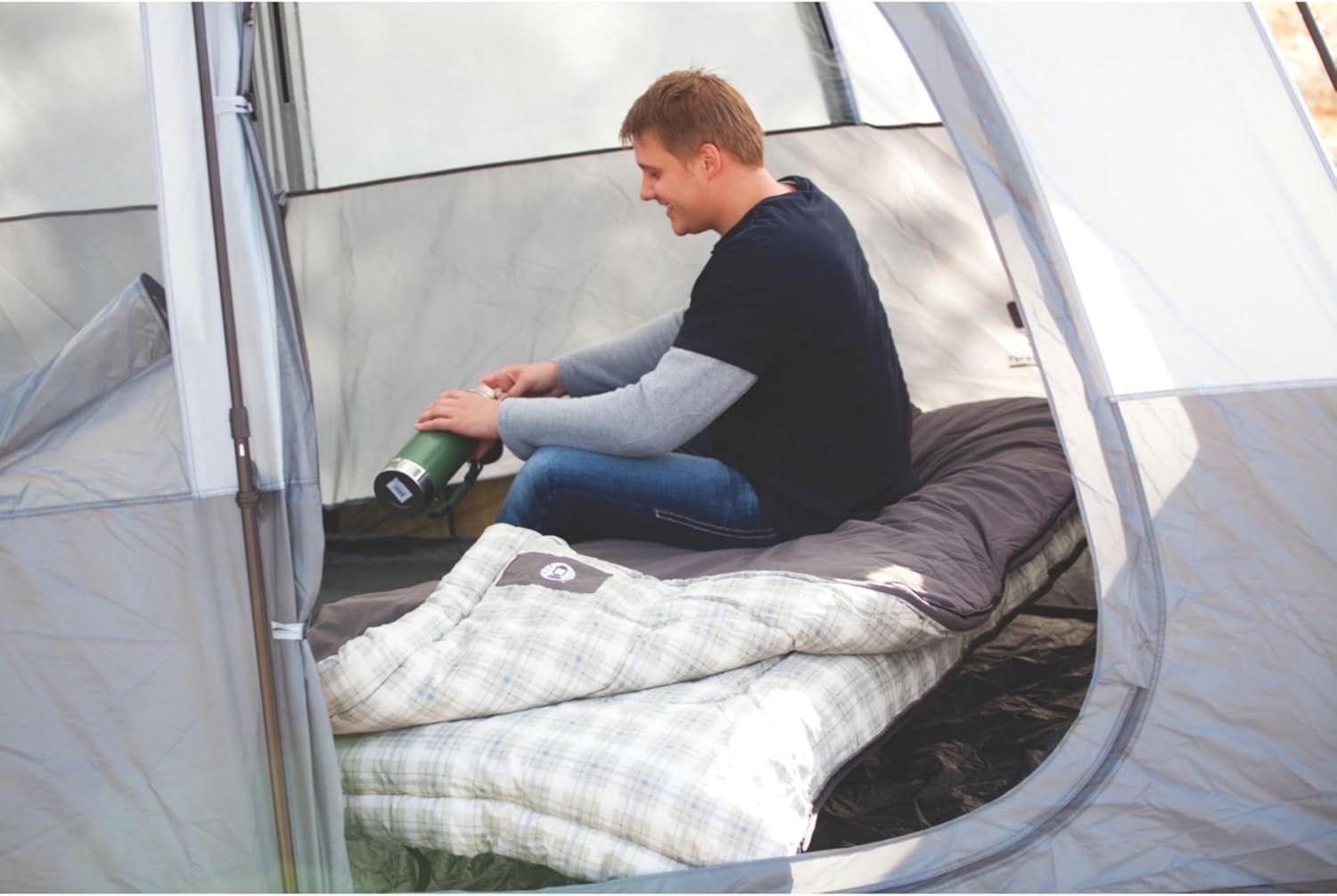 Coleman Heritage Big & Tall 10°F Flannel Sleeping Bag, XL Sleeping Bag Fits Adults up to 6ft 7in Tall, Machine Washable, Great for Camping, Hunting, Guests, & More - Image 2